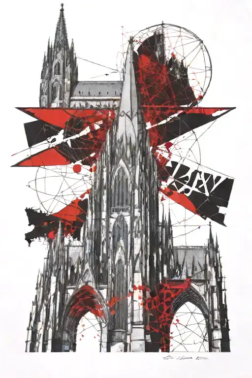 cologne cathedral and sacred geometry tattoo design idea