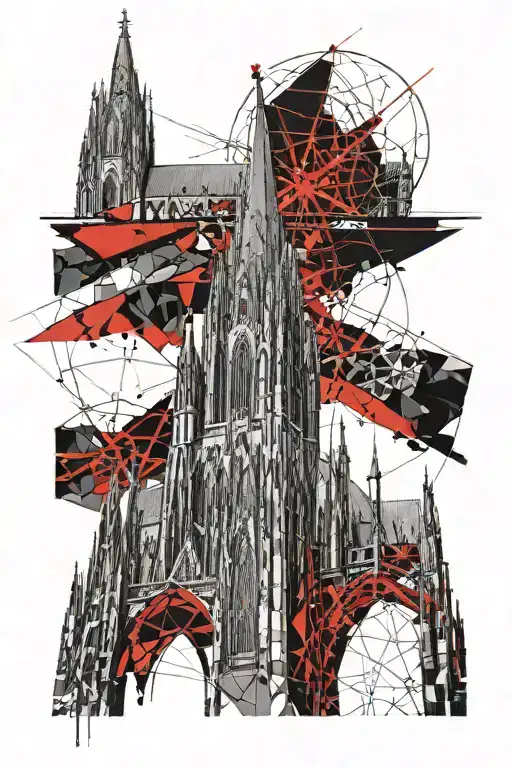 cologne cathedral and sacred geometry tattoo design idea