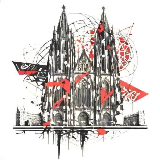 cologne cathedral and sacred geometry tattoo design idea