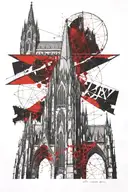 cologne cathedral and sacred geometry tattoo design idea