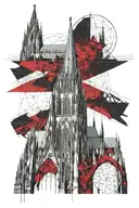 cologne cathedral and sacred geometry tattoo design idea