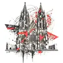 cologne cathedral and sacred geometry tattoo design idea