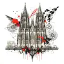 cologne cathedral and sacred geometry tattoo design idea