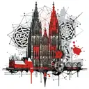 cologne cathedral and sacred geometry tattoo design idea