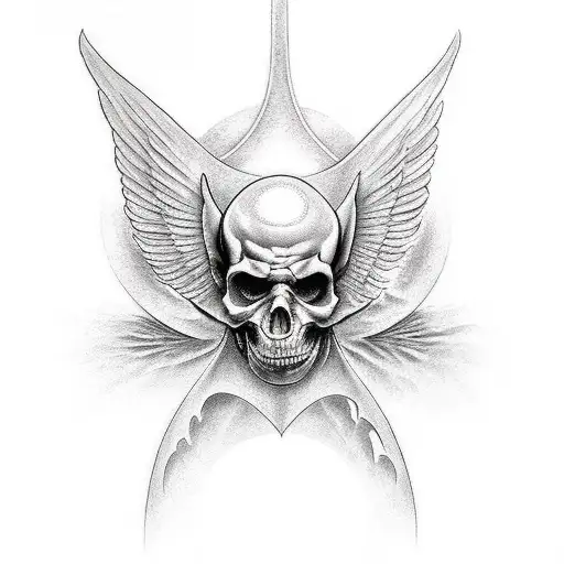 arch angel michael figh between good and evil tattoo design idea