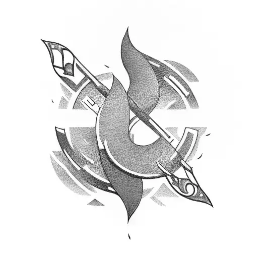 A boomerang ninja tattoo design idea