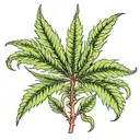 marijuana leaf morphing tattoo design idea