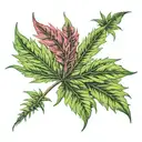 marijuana leaf morphing tattoo design idea