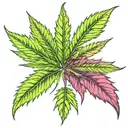 marijuana leaf morphing tattoo design idea