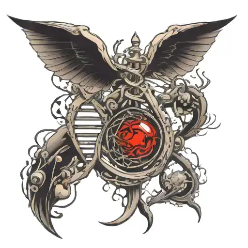 DNA helix ather stem cell transplant from brother  tattoo design idea