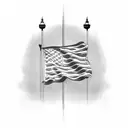 Newtown CT Flag pole skyline outlined with wheat tattoo design idea