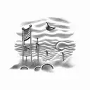 Newtown CT Flag pole skyline outlined with wheat tattoo design idea