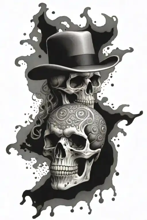 skull, vortex shedding tattoo design idea