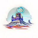 Monument valley under the stars at midnight  tattoo design idea