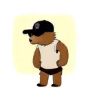 Indian bear with a baseball cap seems confused tattoo design idea