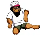 Indian bear with a baseball cap seems confused tattoo design idea