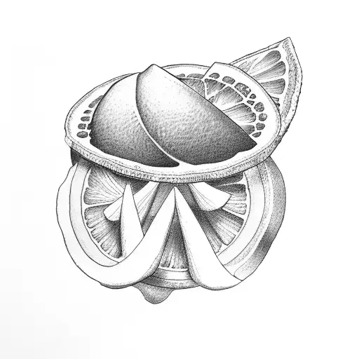 Lemon wedge coverup tattoo design idea