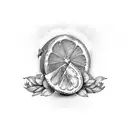 Lemon wedge coverup tattoo design idea
