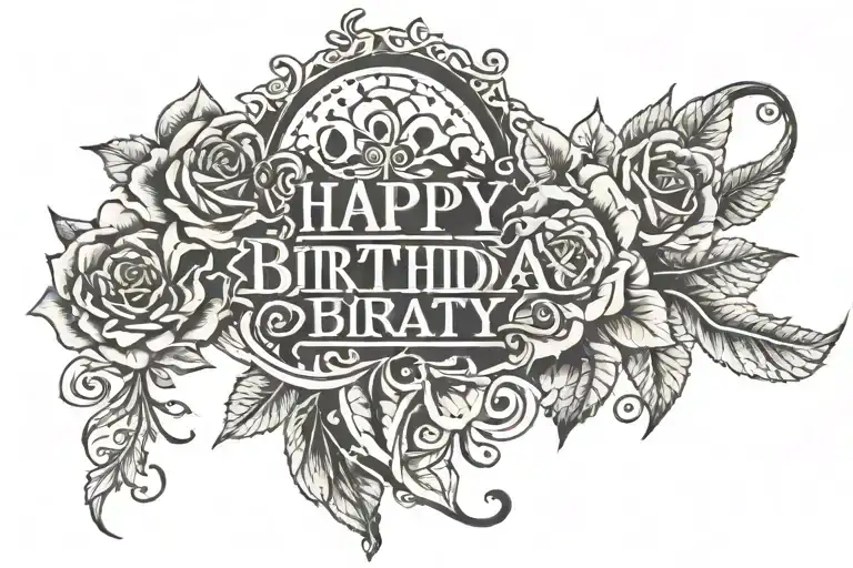birthday date tattoo design idea