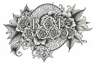 birthday date tattoo design idea