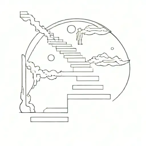 stairway to success and leadership tattoo design idea