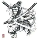 year of the monkey samurai sword tattoo design idea