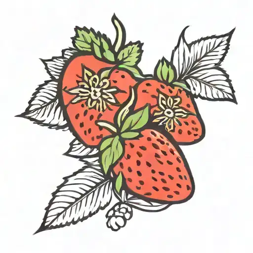 strawberry tattoo design idea