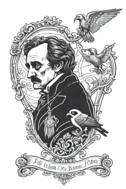 Edgar Allan Poe tattoo design idea