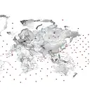 A map of the world with dotted lines connecting the client's most memorable travel routes tattoo design idea