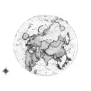 A map of the world with dotted lines connecting the client's most memorable travel routes tattoo design idea