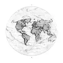 A map of the world with dotted lines connecting the client's most memorable travel routes tattoo design idea