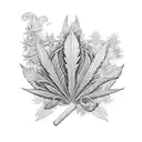 cocaine weed gambling tattoo design idea