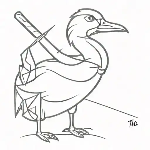 the Witcher duck tattoo design idea