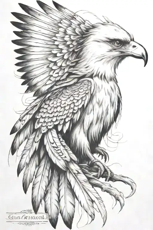 cherokee thunderbird facing tattoo design idea