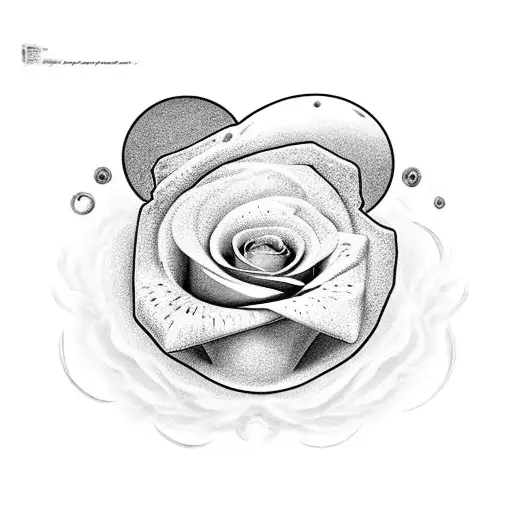Rose with a sun inside coming out of an open chrysalis-shaped wound inside the chest. tattoo design idea