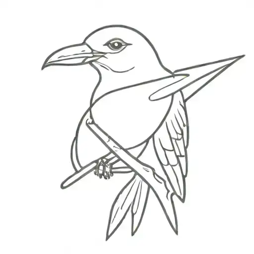 seagul holding straight razor tattoo design idea
