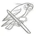 seagul holding straight razor tattoo design idea