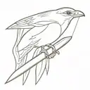 seagul holding straight razor tattoo design idea