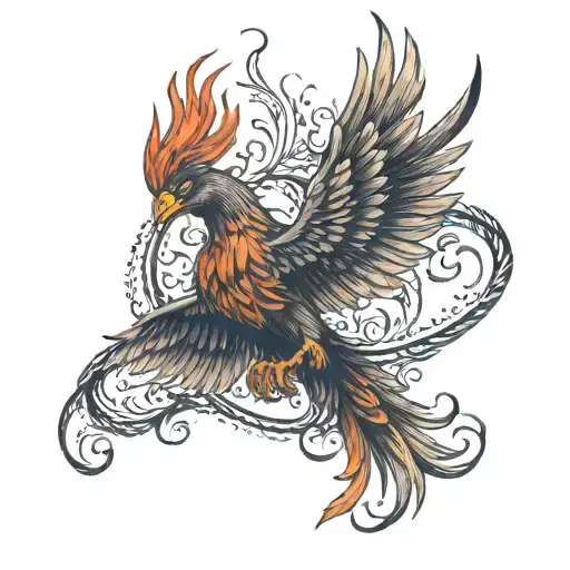  Phoenix holding sortinghat from Harry potter tattoo design idea