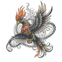  Phoenix holding sortinghat from Harry potter tattoo design idea