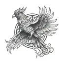  Phoenix holding sortinghat from Harry potter tattoo design idea
