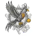  Phoenix holding sortinghat from Harry potter tattoo design idea