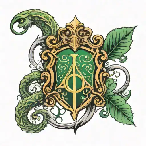 a tattoo that will suit fans of Harry Potter who like the Slytherin house tattoo design idea