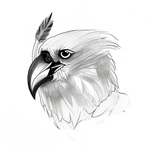 A sketch-style tattoo of a crow holding a paintbrush and palette tattoo design idea