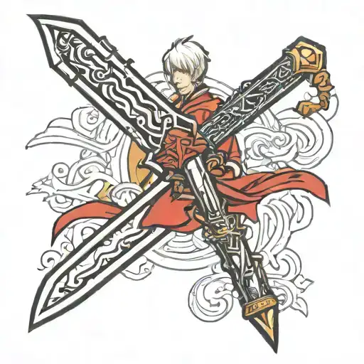devil may Cry Yamato Sword tattoo design idea