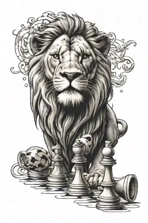 the lion king chess piece tattoo design idea