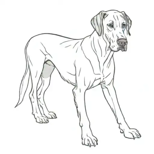 Great Dane standing proudly tattoo design idea