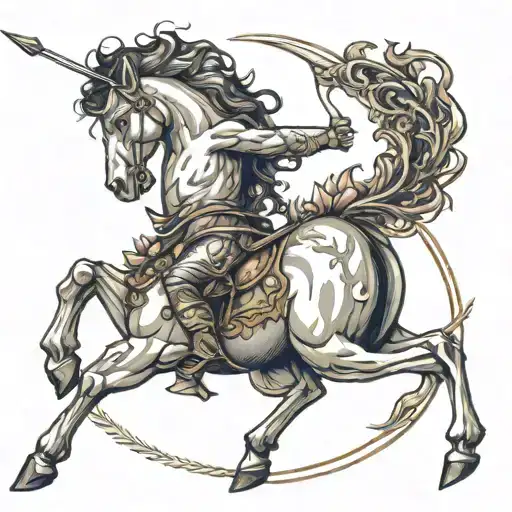 can you make a tattoo of a centaur with a bow and arrow shooting upwards tattoo design idea