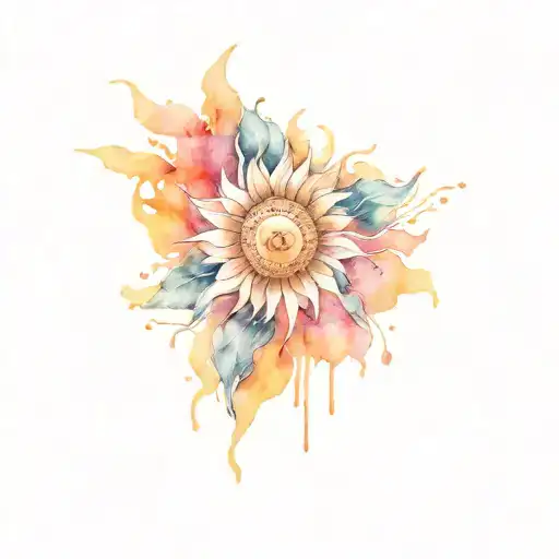 Sun and Leo tattoo design idea