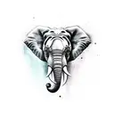 Elephant Head Trunk up Ornaments  tattoo design idea